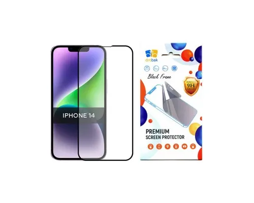 Скло захисне Drobak Apple iPhone 14 (Black) (505062)