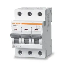 Автоматический выключатель Videx RS6 RESIST 3п 6А 6кА С (VF-RS6-AV3C06)