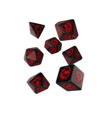 Набор кубиков для настольных игр Q-Workshop Dragons Black red Dice Set (7 шт) (SDRA06)