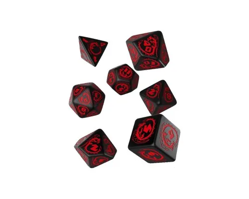 Набір кубиків для настільних ігор Q-Workshop Dragons Black red Dice Set (7 шт) (SDRA06)