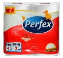 Туалетная бумага Perfex Pure White 3 слоя 4 рулона (8600101745477)