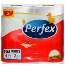 Туалетний папір Perfex Pure White 3 шари 4 рулони (8600101745477)