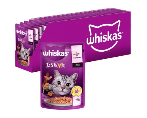 Вологий корм для кішок Whiskas TastyMix Лосось, Морква 85 г (4770608262457)