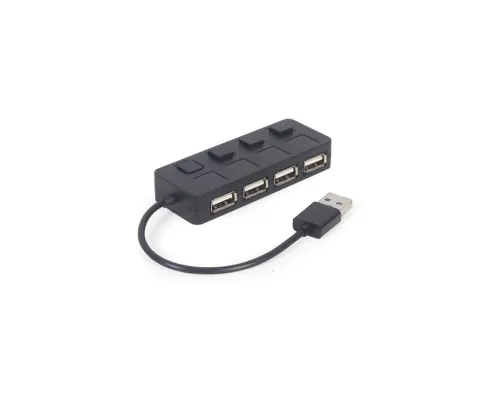 Концентратор Gembird USB 2.0 4 ports switch black (UHB-U2P4-05)