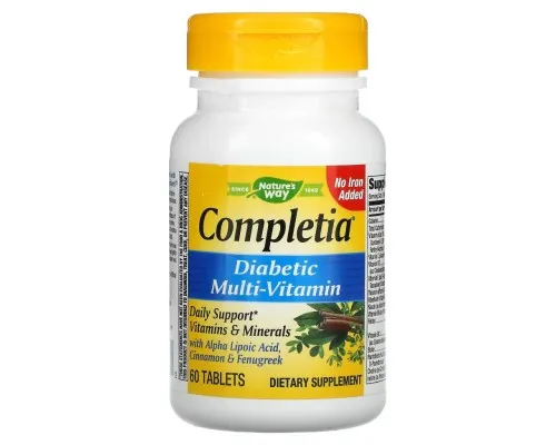 Мультивитамин Natures Way Мультивитамины для Диабетиков, Completia, Diabetic Multi-Vitamin, 60 т (NWY-14923)