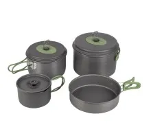 Набір туристичного посуду Bo-Camp Explorer 4 Pieces Hard Anodized Grey/Green (2200244)
