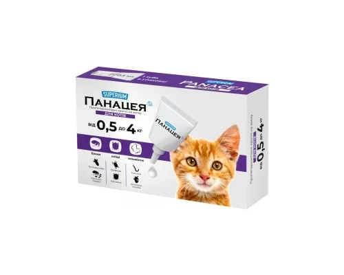 Краплі для тварин SUPERIUM Panacea Протипаразитарні для котів від 0.5 до 4 кг (9134)