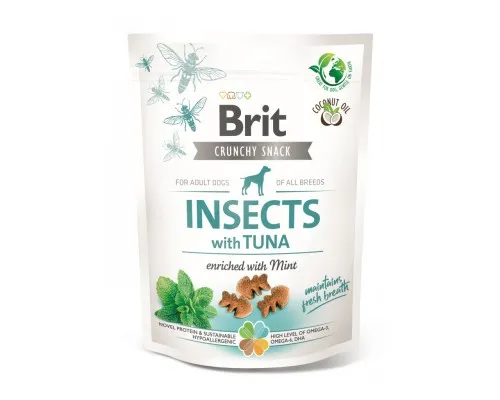 Ласощі для собак Brit Care Dog Crunchy Cracker Insects комахи, тунець, мята 200 г (8595602551507)