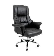 Офісне крісло Richman Конгрес Хром M-2 Широкий (Anyfix Wide) Шкіра Люкс Чорна (IM0000009)