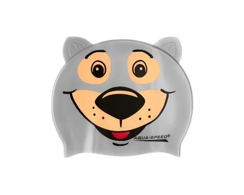 Шапка для плавания Aqua Speed Zoo 115-Bear 5761 сірий ведмідь Діт OSFM (5908217657619)
