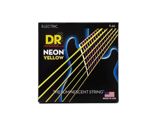 Струни для гітари DR Strings NEON Yellow Electric - Light Heavy (09-46) (NYE-9/46)