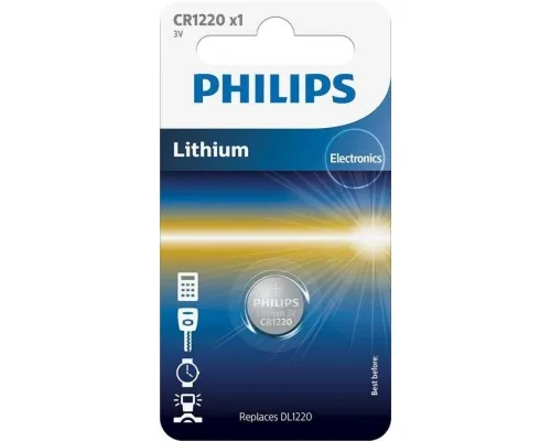 Батарейка Philips CR1220 PHILIPS Lithium (CR1220/00B)