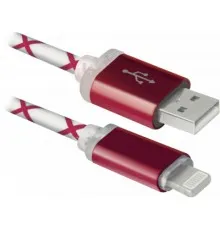 Дата кабель USB 2.0 AM to Lightning 1.0m ACH03-03LT RedLED backlight Defender (87552)