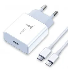 Зарядное устройство T-Phox PD 18W Charger + C-Lightning 18W cable 1m (White) (T-P01(W)+C-Lightning)