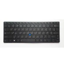 Клавиатура ноутбука Toshiba Tecra X40-D Series черная с черной рамкой с ТП с подсветкой (A46165)