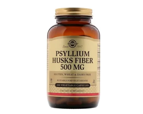 Трави Solgar Подорожник (Псіліум), Psyllium Husks Fiber, 500 мг, 200 веге (SOL-02315)