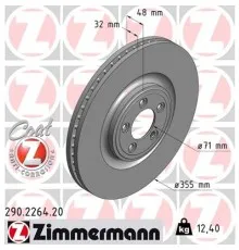 Тормозной диск ZIMMERMANN 290.2264.20