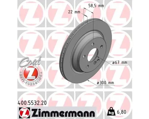 Тормозной диск ZIMMERMANN 400.5532.20