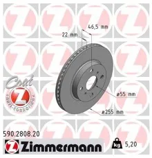 Тормозной диск ZIMMERMANN 590.2808.20