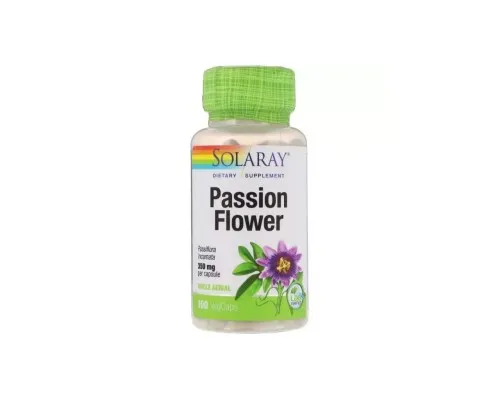 Трави Solaray Пассифлора, Passion Flower, 100 капсул (SOR-01430)