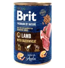Консервы для собак Brit Premium by Nature ягненок с гречкой 800 г (8595602538638)