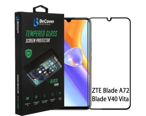 Скло захисне BeCover ZTE Blade A72/A72s/V40 Vita Black (708391)
