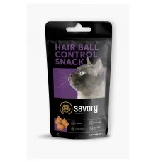 Ласощі для котів Savory Snack Hair ball Contro 60 г (для контролю утворення шерстяних грудочок) (4820232631485)