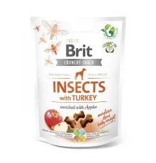 Ласощі для собак Brit Care Dog Crunchy Cracker Insects комахи, індичка та яблуко 200 г (8595602551484)