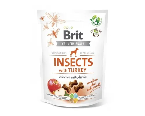 Лакомство для собак Brit Care Dog Crunchy Cracker Insects насекомые, индейка и яблоко 200 г (8595602551484)