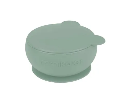 Тарелка детская MinikOiOi Bowly глубокая с крышкой на присоске River Green (101080007)