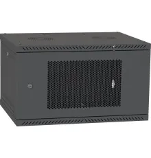 Шкаф настенный Ipcom 6U, 600*600, перфорированные дверца, RAL9005 (СН-6U-060х060-ДП-9005)