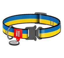 Нашийник для тварин WAUDOG Nylon з QR паспортом "Colors of freedom" металева пряжка-фастекс XXL (4535-4020)