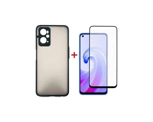 Чохол до мобільного телефона Dengos Kit for OPPO A76 case + glass (Black) (DG-KM-37)