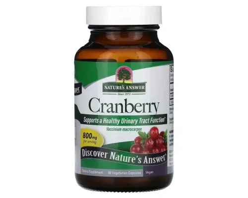 Травы Nature's Answer Клюква, 800 мг, Cranberry, 90 вегетарианских капсул (NTA-16158)