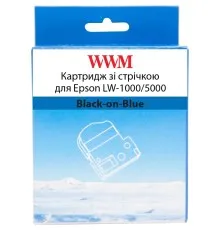 Стрічка для принтера етикеток WWM для Epson LW-1000/5000 36mm х 8m Black-on-Blue (WWM-SC36B)