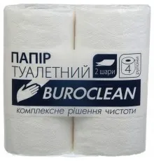 Туалетний папір Buroclean білий 4 рулони (4823078910554)