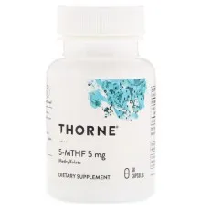 Витамин Thorne Research Фолат, 5-МТГФ, 5-MTHF, 5 мг, 60 Капсул (THR-13201)