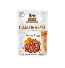 Вологий корм для кішок Brit Care Cat pouch 85 г (філе качки у соусі) (8595602540518)
