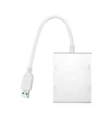 Перехідник USB 3.0 to HDMI, DVI, VGA, RJ45 Gigabit Ethernet PowerPlant (CA912087)