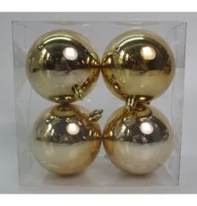 Ялинкова іграшка Novogod`ko набір куль пластик, 8см, 4 шт золото глянець (974523)