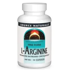 Аминокислота Source Naturals L-Аргинин 500мг, L-Arginine, 50 капсул (SN1686)