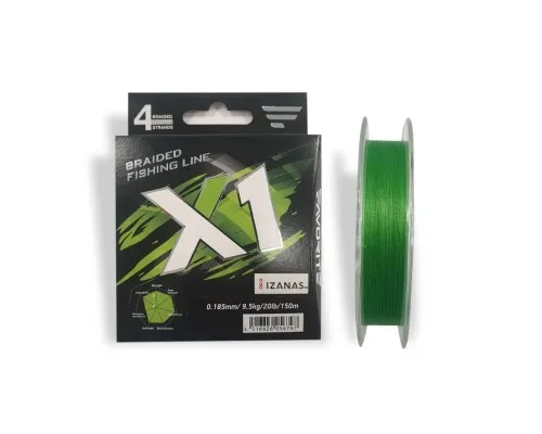 Шнур Favorite X1 PE 4x 150m 0.3/0.090mm 6lb/2.9kg Light Green (1693.11.39)
