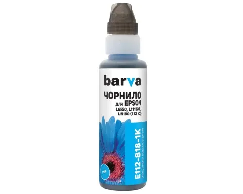 Чорнило Barva Epson 112 100 мл, cyan, флакон OneKey 1K (E112-818-1K)