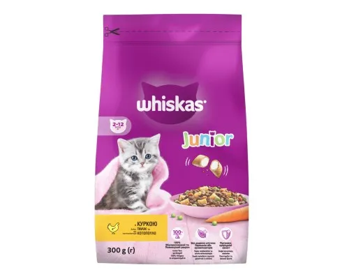 Сухой корм для кошек Whiskas Junior с курицей 300 г (5900951304378)