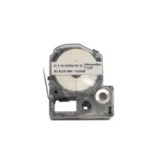 Стрічка для принтера етикеток UKRMARK ESv-K5TBW-BK/CL, сумісна з LK5TBW, 18 мм х 9м. black on transparent (LK5TBW) (E-Sv-K5TBW-BK/CL)