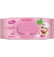 Детские влажные салфетки Smile baby для новорожденных с клапаном 72 шт (4823071617870)