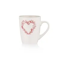 Чашка Ardesto Heart, 320мл, кераміка, білий (AR3467W)