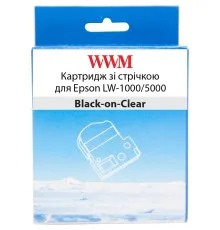 Стрічка для принтера етикеток WWM для Epson LW-1000/5000 36mm х 8m Black-on-Clear (WWM-ST36K)