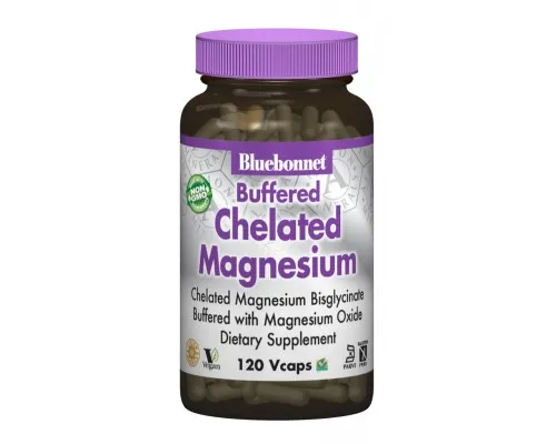 Мінерали Bluebonnet Nutrition Хелатний Буферний Магній 200мг, Albion, 120 гелевих капсул (BLB-00673)