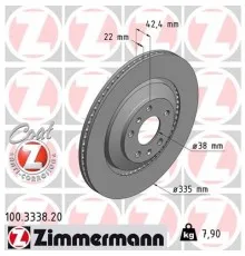 Тормозной диск ZIMMERMANN 100.3338.20